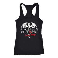 VnSupertramp Mother of Dragons (er, Sons - Same Thing) Funny Women Racerback Tank Top T-Shirt For Mom Birthday Gift