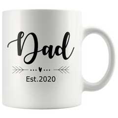 [TL] Funchious - Dad Est 2020, 11oz Funny Coffee Mug, mom and dad Mugs, Father's Day Gift, Dad Mug