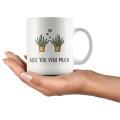 [Teelaunch] AliceHitMood - Plant Lady Mug, Aloe You Vera Much Mug, Aloe vera Mug, Funny Valentine's Day Mug, Crazy Plant Lady Mug, 11oz Ceramic Coffee Mug/Cup, Gift Wrap Available