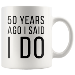 [TL] Andaz Press Funny 50th Wedding Anniversary 11oz. Couples Coffee Mug Gag Gift, 50 Years Ago I Said I Do, I Said I Do What I'm Told, 2-Pack with Gift Box for Husband Wife Parents