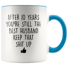 [TL] YouNique Designs 10 Year Anniversary Coffee Mug for Him, 11 Ounces, 10th Wedding Anniversary Cup For Husband, Ten Years, Tenth Year, 10th Year