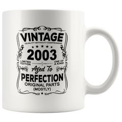 [TL] 18th Birthday White Mugs for Him Her Men Women |Gifts for 18 Years Old Bday Party for Boys Girls Couple | 2003 Funny 11oz Coffee Cup Presents for Husband Wife | 2003 Vintage Mug | Tesy Home