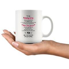 [TL] Personalized Mommy To Be Mug, Love Message From Bump, Mug Gift For Mothers Day, Pregnancy Announcement Mug, New Baby Gift, Baby Shower Gift