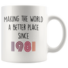 Image of [TL] Funny 40th Birthday Giving for Women and Men 1981 Turning 40 Years Old Happy Birthday Coffee Mug Ceramic Cup 11oz