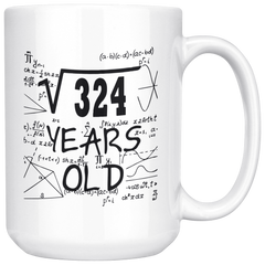 [TL] Math Formula Mug 15 OZ - Funny Math Lovers Gifts - Square Root of 324-18 Year Old Boys Gifts Ideas for Boys - 18th Birthday Gifts for Men, Nephew on Birthday Day Or Christmas - Ceramic Mug White