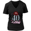 Image of VnSupertramp Forty Licious 40th Birthday Sexy Clips Women V-Neck Shirt Plus Size XL-4XL Mother's Day Mom Gift 1979 - D2