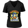 Image of VnSupertramp Wonder Teacher Women V-Neck T-Shirt Plus Size XL -4XL Back To School 1st Day of School Funny Gift Tee