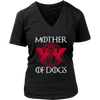 Image of VnSupertramp Mother Of Dogs Funny Women V-Neck T-Shirt Plus Size XL-4XL Mother's Day Mom Gift Cool Dog Owner Lover