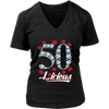 Image of VnSupertramp Fifty Licious 50th Birthday Sexy Clips Women V-Neck Shirt Plus Size XL-4XL Mother's Day Mom Gift 1969