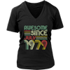 Image of VnSupertramp Vintage July 40th Birthday Women V-Neck Shirt Plus Size XL-4XL Mother Day's Mom Gift 1979