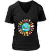 Image of VnSupertramp Children Around The World Women V-Neck T-Shirt Plus Size XL-4XL Happy Earth Day Tee 2019