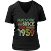Image of VnSupertramp Vintage June 60th Birthday Women V-Neck Shirt Plus Size XL-4XL Mother’s Day Mom Gift 1959