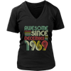 Image of VnSupertramp Vintage December 50th Birthday 1969 Women V-Neck Shirt Plus Size XL-4XL Mom Wife Gift