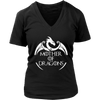 Image of VnSupertramp Mother of Dragons Women V-Neck T-Shirt Plus Size XL-4XL For Mother's Day Gift Dragon Fans Mom - D1