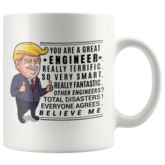 [TL] YouNique Designs Engineer Coffee Mug, 11 Ounces, White, Trump Mug, Funny Engineer Gifts (White)