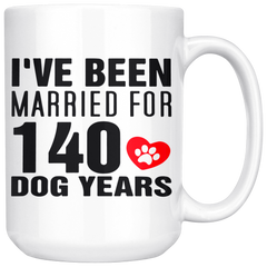 [TL] 20th Wedding Anniversary Gifts for Dog Lover Men Women - I Have Been Married for 20 Years Gift Dog Coffee Mug Tea Cup 15 oz White - Funny 20th Wedding Marriage Anniversary Gift for Husband from Wife