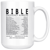 Image of [TL] Bible Emergency Numbers Mug Cup - Christian Gifts For Women & Men Coffee Mug 15 oz white