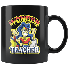 VnSupertramp Wonder Teacher Black Mug 11oz - Back To School First Day Of School Superheroes Funny Gift