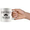 Image of [TL] Dont Touch My Stache Mug Moustache Mug Funny Mug Shaving Mug Hipster Gift Barber Gift Moustache Gift Gift for Him Gift for Boyfriend 11 oz Funny Ceramic coffee cup Mug wt183