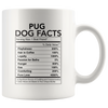 Image of [TL] Andaz Press Funny Dog Lover's 11oz. Ceramic Coffee Mug Gift, Pug Nutritional Facts, 1-Pack, Dog Mom Dad Birthday Christmas Ideas