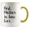 Image of [TL] Mama Birdie Best Mother In Law Ever Coffee Cup/Tea Mug - Script Print (White/Pink)