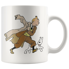 [TL] Tintin And Snowy Run Poster Funny Gift Designer CUPS 11OZ Printed Design Funny Coffee Mug Tee Cup