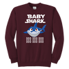 Image of Official VnSupertramp Baby Shark Youth Crewneck Sweatshirt Doo Doo Doo Apparel