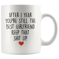 [TL] YouNique Designs 1 Year Anniversary Coffee Mug for Girlfriend, 11 Ounces, White, 1st Anniversary Gift for Her