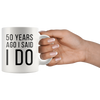 Image of [TL] Andaz Press Funny 50th Wedding Anniversary 11oz. Couples Coffee Mug Gag Gift, 50 Years Ago I Said I Do, I Said I Do What I'm Told, 2-Pack with Gift Box for Husband Wife Parents