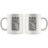 Image of [TL] Funny Coffee Mug - Nutrition Facts Dad - Personalized Fathers Day or Birthday Gifts for Your Father Cup - 11 Oz, White