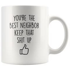 [TL] Funny Neighbor gift - Best Neighbour Coffee Mug for Men and Women - Great Appreciation Cup for a Thank You or Graduation Present for Him or Her