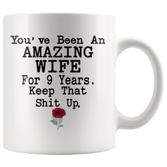 [TL] Mug 9 Years Anniversary Gift for Wife, 9th Anniversary Gift for Her, Funny Wedding Anniversary Mug Anniversary Gift for Wife, Spouse Anniversary Lover Gifts for Women or Men