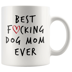 [TL] Best Dog Mom Ever Funny Coffee Mug - Unique Gift Idea for Dog Mom, Women, Veterinarian, Animal Rescue or Vet Tech - Birthday Present for Dog Lovers - 11 oz Tea Cup White