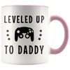 Image of [Teelaunch] New Dad Gift, New Daddy, Dad To Be, Future Dad, Leveled Up To Daddy, Dad Coffee Mug, First Time Dad, First Father's Day, 11oz Ceramic Coffee Novelty Mug/Cup, Gift-wrap Available