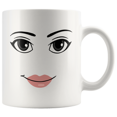 [TL] Roblox Woman FACE Mug Funny Girl Cute Gamer Birthday Gift Hot Chocolate Cup Back to School Mug