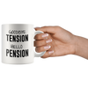 Image of [TL] Mugaholics Funny Mugs for Retired Men, Women, Coworkers Retirement Presents Goodbye Tension Hello Pension Coffee Tea Cups 11 Oz