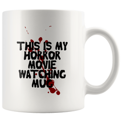 [TL] This is My Horror Movie Watching Mug, Blood Spatter, Scary Movie Lovers Mug, Halloween Coffee Cup