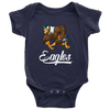 Image of VnSupertramp Eagle Playing Football Baby Bodysuit For Philadelphia Eagles Fans