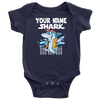 Image of VnSupertramp Baby Brother Sister Shark Personalized Name Onesie Birthday Gift-D9