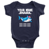 Image of VnSupertramp Baby Brother Sister Shark Personalized Name Onesie Birthday Gift-D11