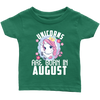 Image of Unicorns Are Born In August Infant Shirt Official VnSupertramp Birthday Apparel