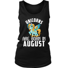 Unicorns Are Born In August Women Tank Top Shirt Plus Size XL-4XL Official VnSupertramp Apparel