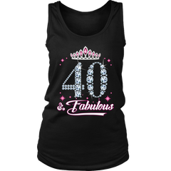 VnSupertramp Forty And Fabulous Tank Top Shirt Plus Size 40th Birthday Gift