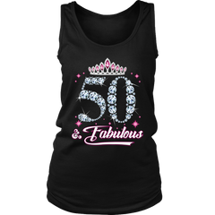 VnSupertramp Fifty And Fabulous Tank Top Shirt Plus Size 50th Birthday Gift