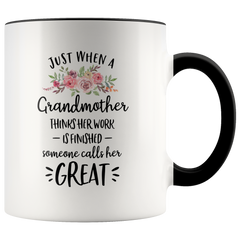 [TL] YouNique Designs Great Grandma Announcement Mug, 11 Ounces, Pregnancy Announcement Great Grandparents (Black Handle)