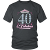 Image of VnSupertramp Forty And Fabulous Women Shirt Plus Size XL-4XL 40th Birthday Gift