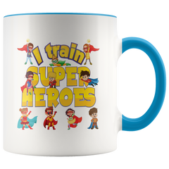 OFFICIAL VnSupertramp I Train Superheroes White Accent Coffee Mug 11oz - Premium Ceramic Cup Multicolor Choices - VnSupertramp Apparel Accessories