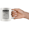 Image of [Teelaunch] Engineering Gifts Engineer Nutritional Facts Label Science Math Gift Coffee Mug Tea Cup White