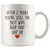 Image of [TL] YouNique Designs 2 Year Anniversary Coffee Mug for Her, 11 Ounces, 2nd Wedding Anniversary Cup For Wife, Two Years, Second Year, 2nd Year