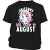 Image of Unicorns Are Born In August Birthday Girl Youth Shirt Official VnSupertramp Apparel